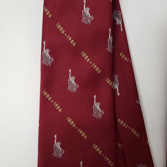 Vintage Mens Ties Silk Blend With Statue Of Liberty Prints Made in USA - Picture 5 of 8